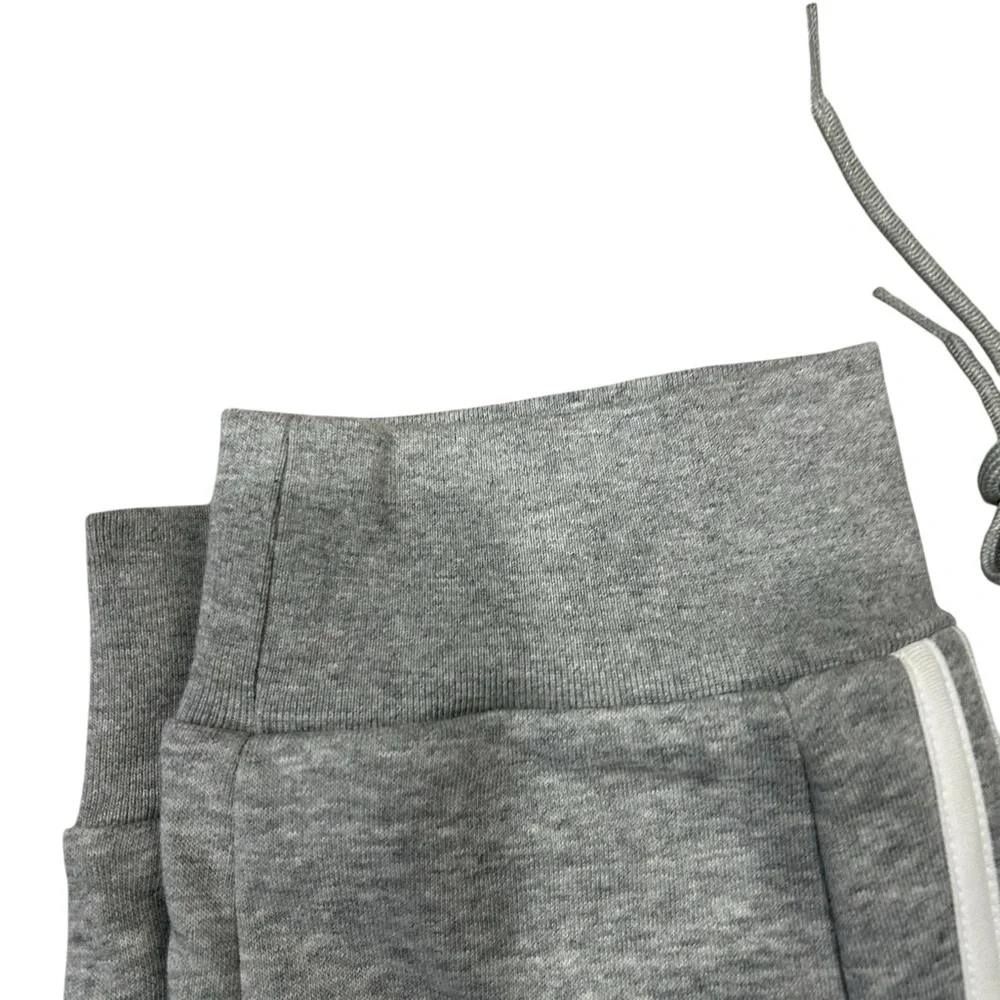 Adidas Mens Essentials 3-Stripes Fleece Joggers Grey Heather IJ6494 Size L NEW